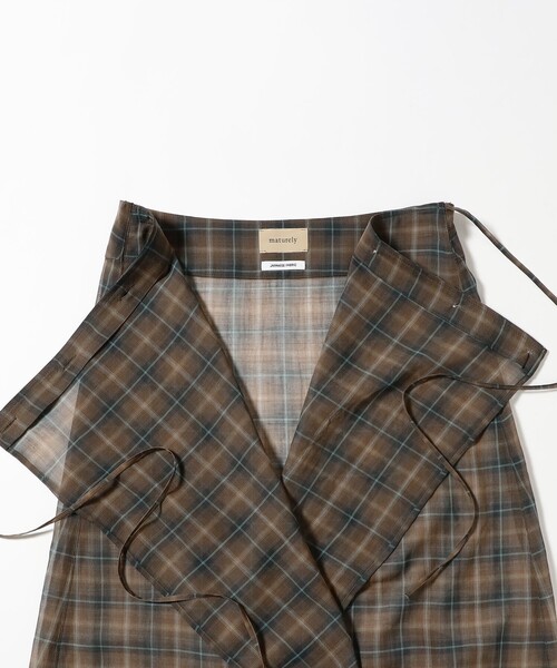maturely スカート maturely / ボイル チェック ラップ スカート 