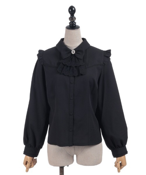 axes femme POETIQUE ブラウス シャツ リボンジャボ付きブラウス