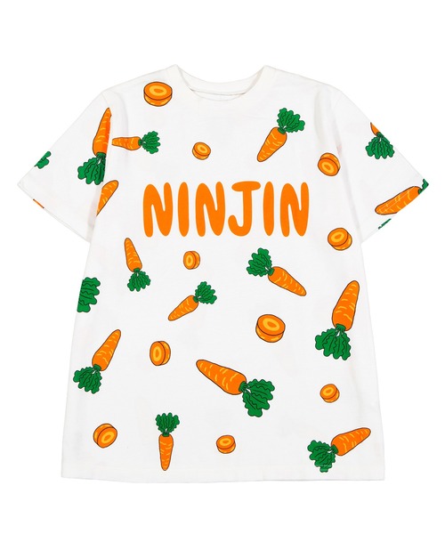 プニュズ tシャツ フード柄 レモン プニュズ フード総柄Tシャツ(NINJIN・LEMON・EDAMAME)（Tシャツ/カットソー
