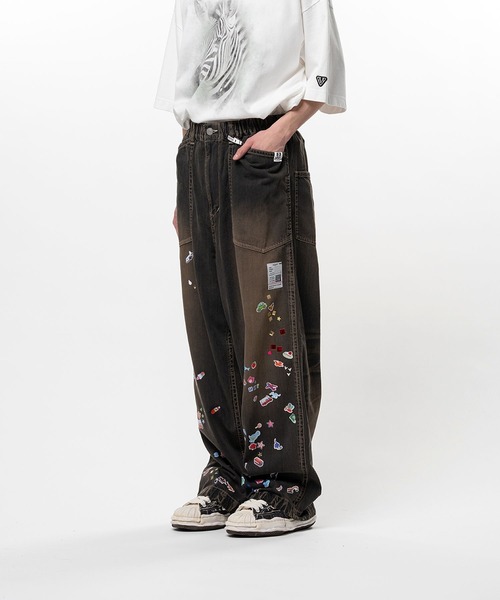 ジーンズ 「MIHARAYASUHIRO/ミハラヤスヒロ」BAKER JEANS w STICKER メンズの画像
