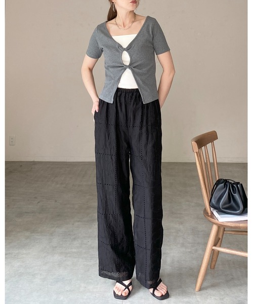 She's Closet tシャツ 半袖 フロントオープン クロス ツイストデザイン