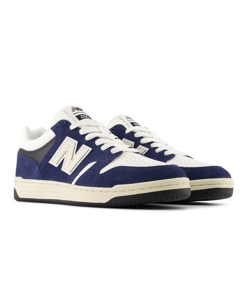 「New Balance」 ローカットスニーカー 26.5cm ネイビー×ホワイト メンズ_画像5