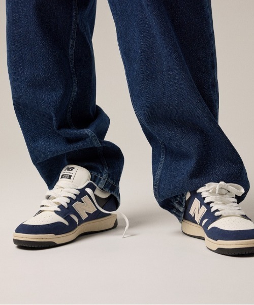 「New Balance」 ローカットスニーカー 26.5cm ネイビー×ホワイト メンズ_画像8
