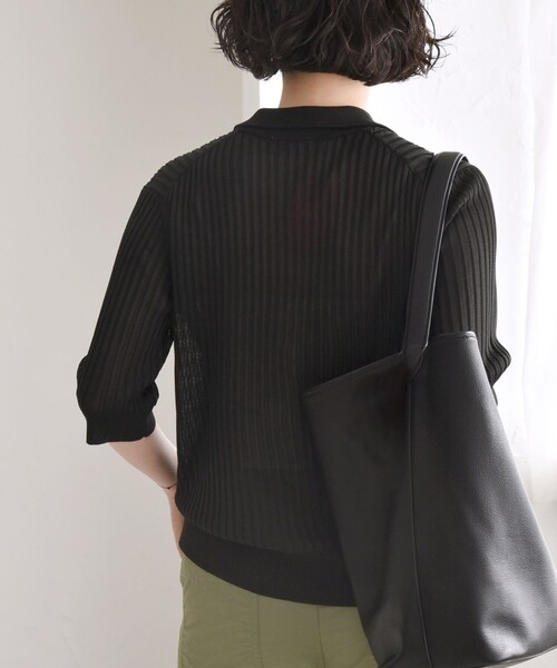 「quaranciel」 7分袖ポロシャツ ONE SIZE ブラック レディース_画像8