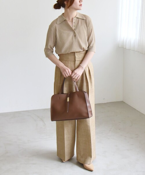 「quaranciel」 7分袖ポロシャツ ONE SIZE ブラック レディース_画像9
