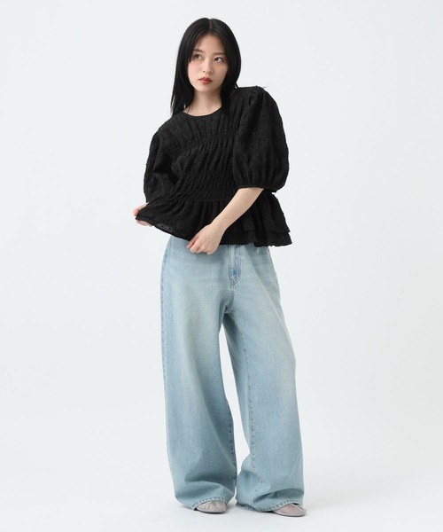 ブラウス シャツ 半袖 ドットドビーペプラムブラウス/859177 レディース | JEANASIS | 04