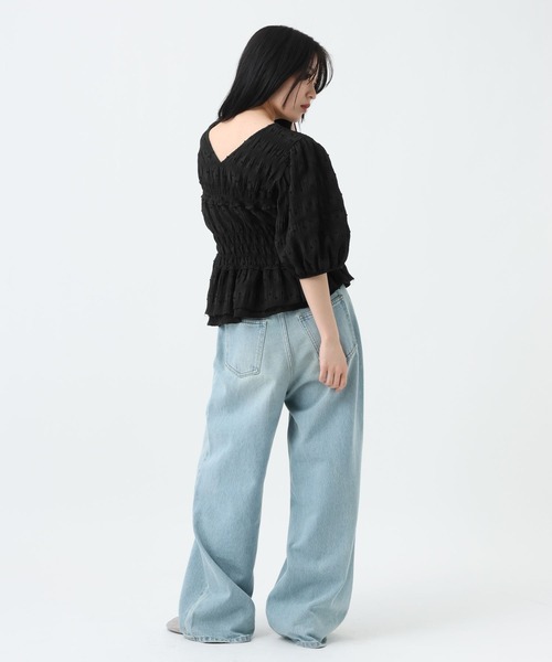 ブラウス シャツ 半袖 ドットドビーペプラムブラウス/859177 レディース | JEANASIS | 06