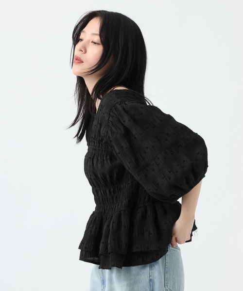 ブラウス シャツ 半袖 ドットドビーペプラムブラウス/859177 レディース | JEANASIS | 08