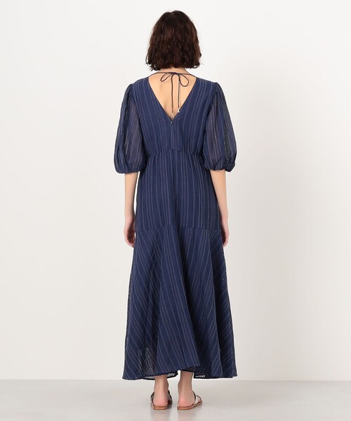 ワンピース ne Quittez pas Cotton Organza Ladder Cifre Flare ドレスの画像