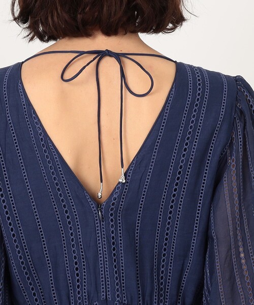 ワンピース ne Quittez pas Cotton Organza Ladder Cifre Flare ドレスの画像