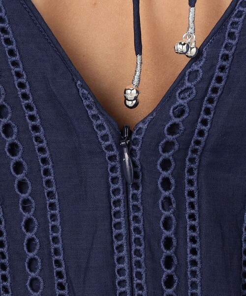 ワンピース ne Quittez pas Cotton Organza Ladder Cifre Flare ドレスの画像