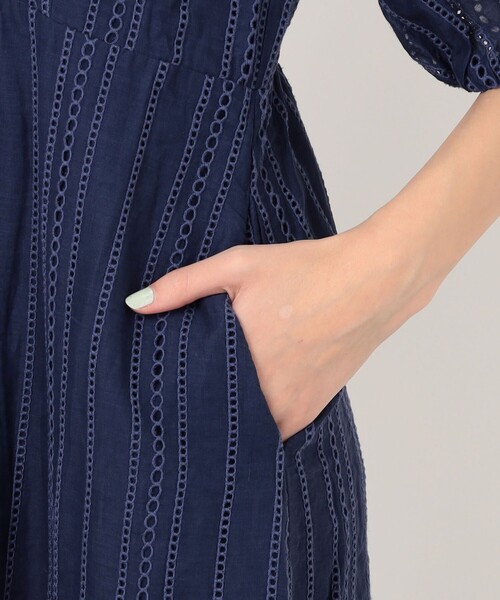 ワンピース ne Quittez pas Cotton Organza Ladder Cifre Flare ドレスの画像