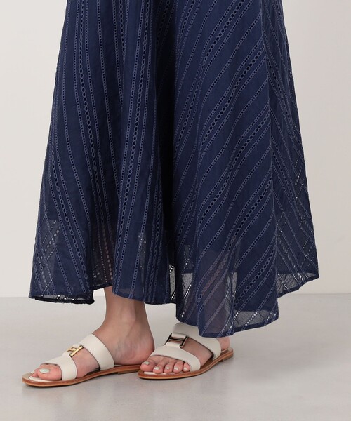 ワンピース ne Quittez pas Cotton Organza Ladder Cifre Flare ドレスの画像