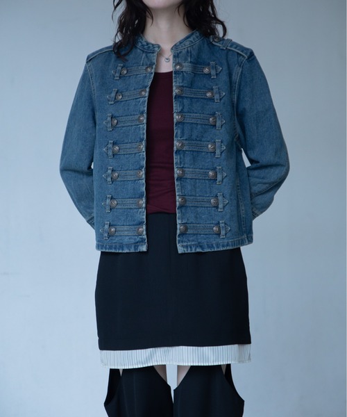 denim jun ナポレオンジャケット デニムジャケット gジャン ナポレオンボタンデニムジャケット