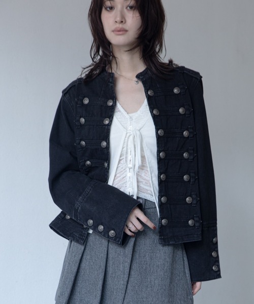 denim jun ナポレオンジャケット デニムジャケット gジャン ナポレオンボタンデニムジャケット