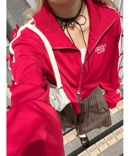 「WC」 ジャージブルゾン FREE ネイビー レディース_画像7