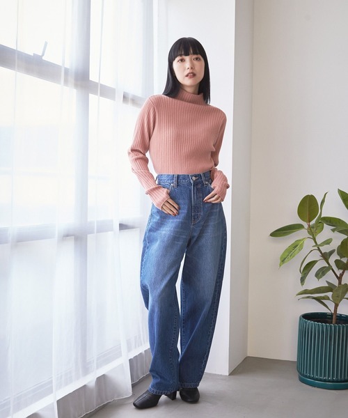 「LOWRYS FARM」 デニムパンツ LARGE ブルー レディース_画像4