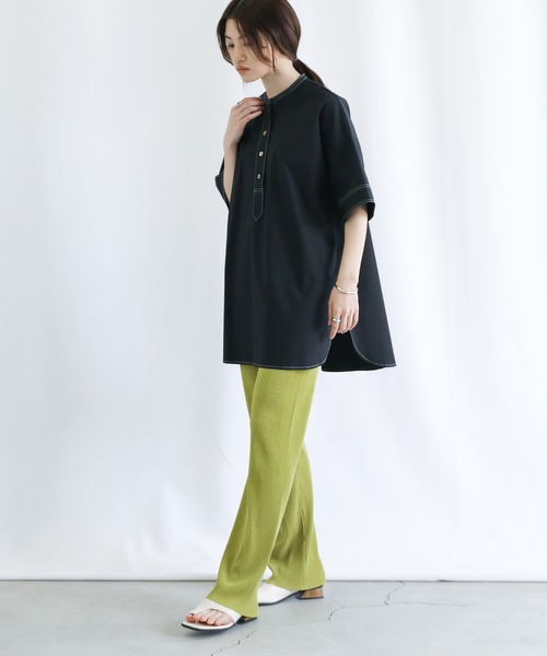 select moca デザインステッチ スタンドカラーブラウス select MOCA(セレクトモカ)の「2020 A/W デザインステッチスタンド