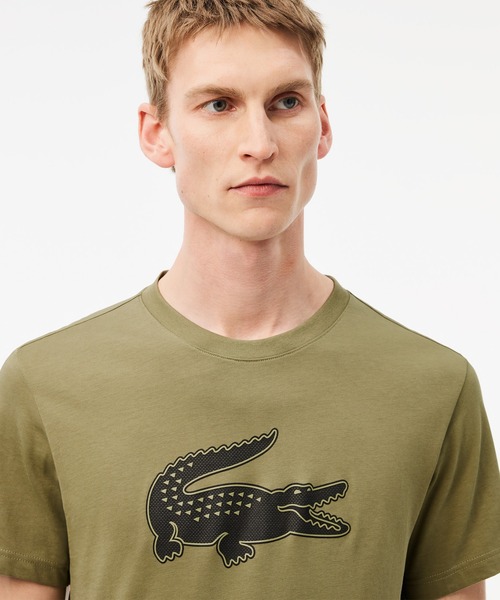 LACOSTE tシャツ コットンブレンドウルトラドライロゴプリント