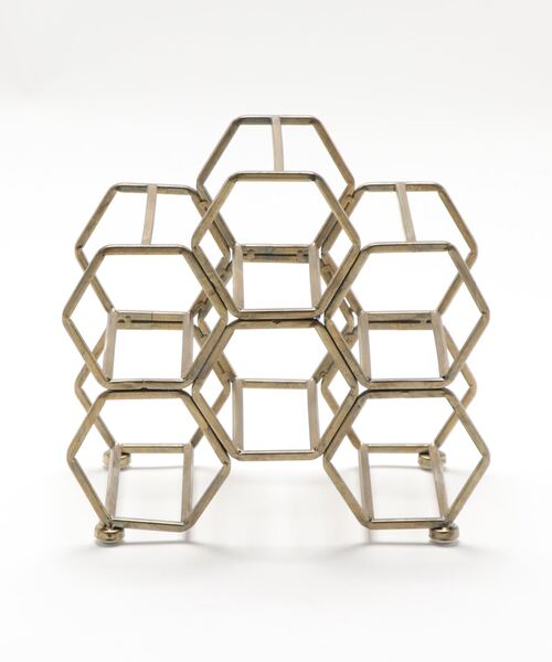 HONEYCOMB WINE RACK ANTIQUE GOLD|ZOZOTOWN |03