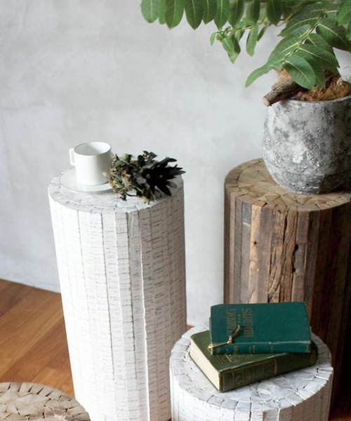 a.depeche（アデペシュ） 家具 Collected-wood round high stool