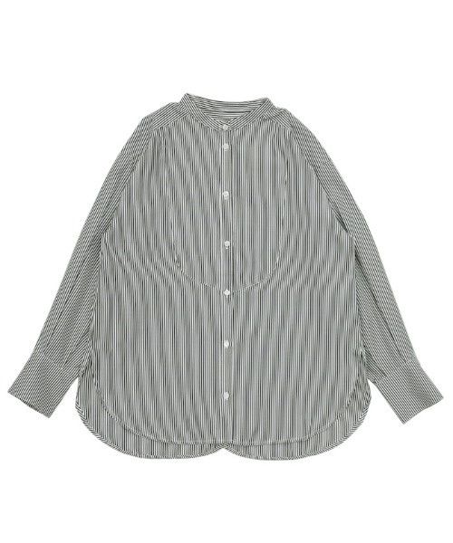 バックスリットストライプコットンシャツ select MOCA レディース シャツ ブラウス バックスリット