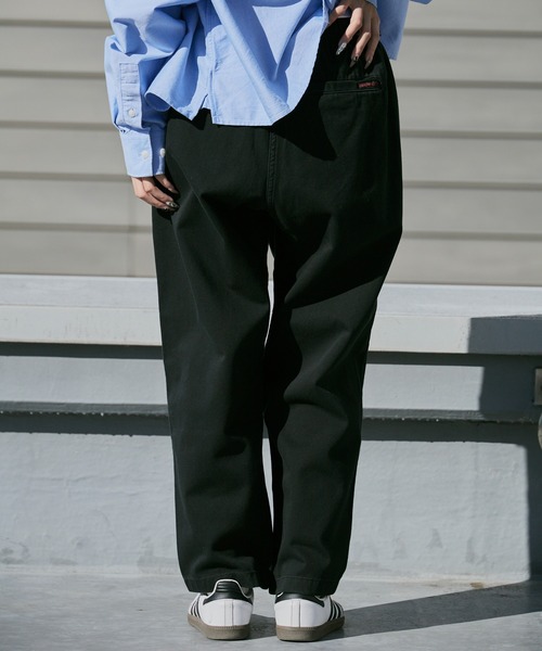（g）グラム黒 ウエストゴム テーパードチノパン GRAMICCI（グラミチ） チノパン LOOSE TAPERED PANT テーパードパンツ