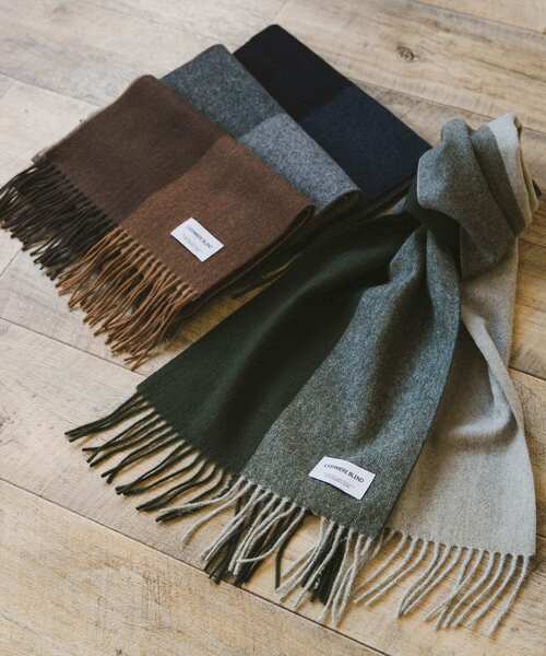 男女兼用~~ ロゴマフラー ベージュ/ブラック aab URBAN RESEARCH DOORS（アーバンリサーチドアーズ） マフラー カシミヤ