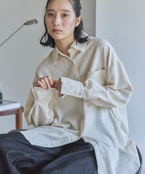 feepur ブラウス シャツ シアージャガードシャツ レディース