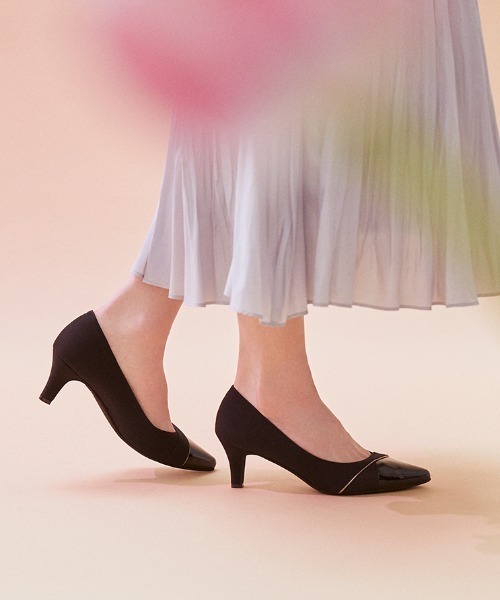 パンプス マテリアルコンビパンプス＜ふわさら＞(20412884)JELLY BEANS(ジェリービーンズ) 71157797