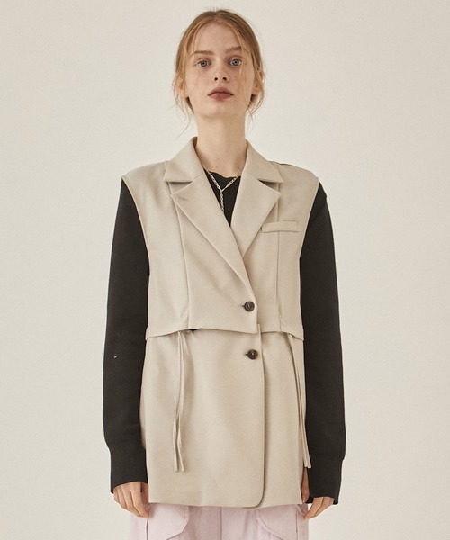 yori ヨリ publictokyo 人気ジレ (早い者勝ち) ボンディング ジレ ロング