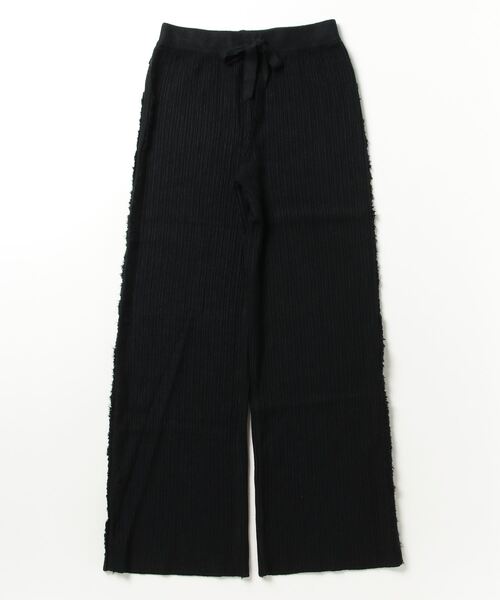 PINLI　プリーツバンツ　黒　イージーパンツ セルフカットプリーツイージーパンツ｜ファッション通販のSTRIPE