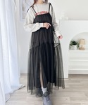 ワンピース 1枚で主役級。チュールレイヤードワ...の詳細画像2