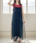 ワンピース 1枚で主役級。チュールレイヤードワ...の詳細画像5