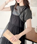 ワンピース 1枚で主役級。チュールレイヤードワ...の詳細画像3