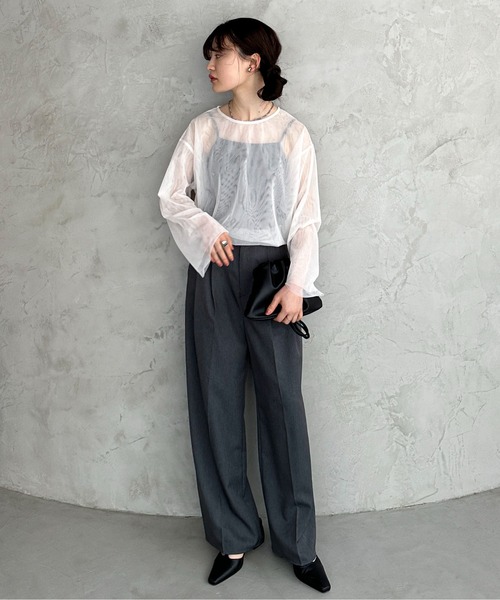 FABIANAFILIPPI ファビアナフィリッピ チュールトップス ブラウス feepur ブラウス シャツ ダブルチュールトップス レディース