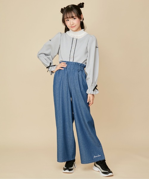 シャツ ブラウス パールボタンチェックブラウス キッズ : 80971797 