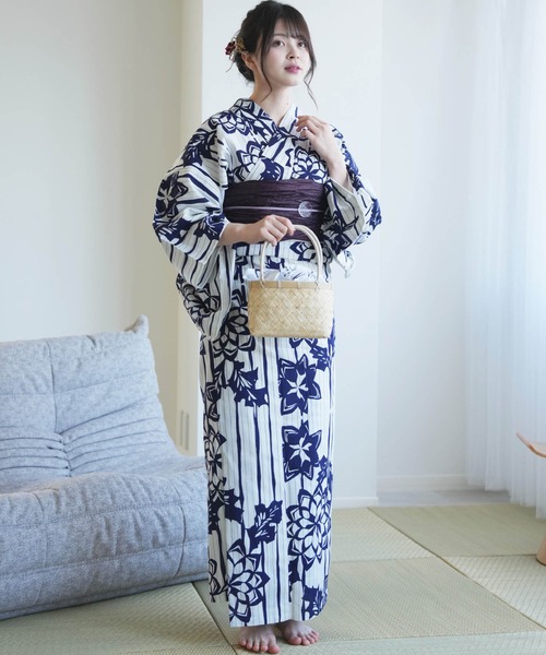 美品utatane浴衣S utatane 浴衣 選べる浴衣3点セット オリジナルデザイン 国内染色