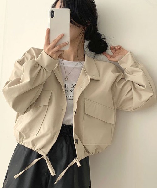 ブルゾン アウター スプリングジャケット ショート丈 レディース
