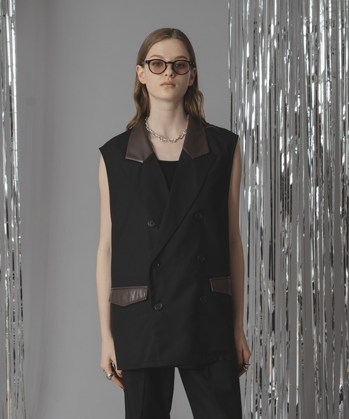 ベスト DOUBLE TAILORED SIDE ZIP GILET VEST /ダブルテーラードサイド 