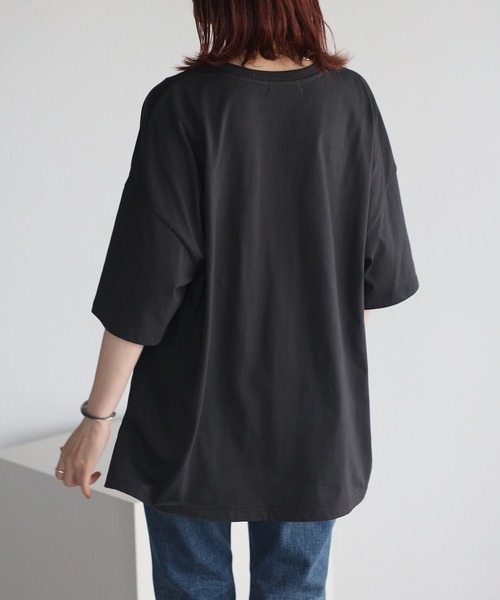 Bonjour Sagan tシャツ 箔プリントビッグシルエットTシャツ
