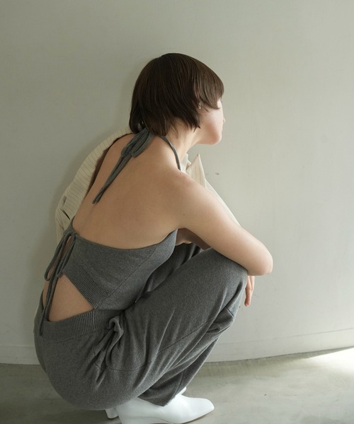 CLANE（クラネ） オールインワン HALTER NECK KNIT ALL IN ONE