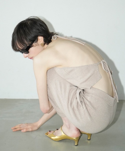 CLANE（クラネ） オールインワン HALTER NECK KNIT ALL IN ONE