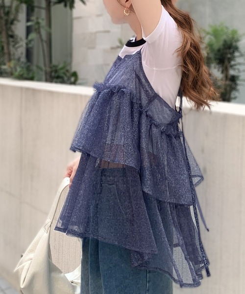 mily bilet キャミソール 「mily bilet」大人の華やぎレイヤード