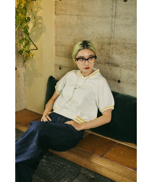 ポロシャツ ポロ mio yanase / Ponte polo tops  ミオ　ヤナセ/ポンチ　ポロ　トップス レディース HeRIN.CYE ポロシャツ ポロ mio yanase / Ponte polo tops ミオ