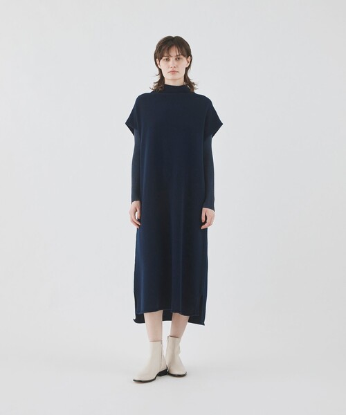 GALERIE VIE ワンピース ラムズウール ビルドネックワンピース