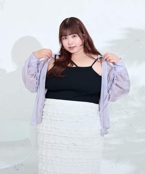 Louiosy（ルオシー） キャミソール 「大きいサイズ」カップ付きアシメ