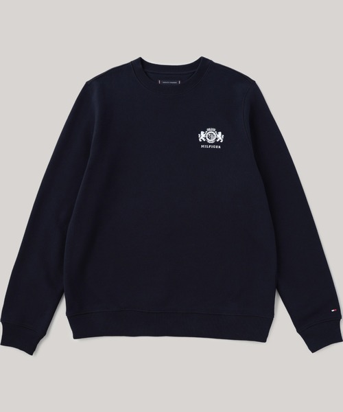 【トミーヒルフィガー】【オンライン限定】エンブロイダリーカレッジロゴスウェット TOMMY HILFIGER（トミーヒルフィガー）の「【オンライン限定