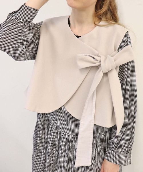 ベスト ジレ 木枯らしのリボン「ベスト」 レディース haupia ベスト ジレ 木枯らしのリボン「ベスト」 レディース