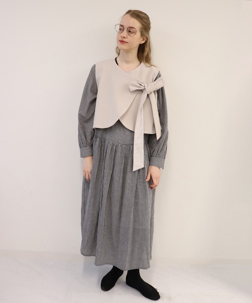 ベスト ジレ 木枯らしのリボン「ベスト」 レディース haupia ベスト ジレ 木枯らしのリボン「ベスト」 レディース